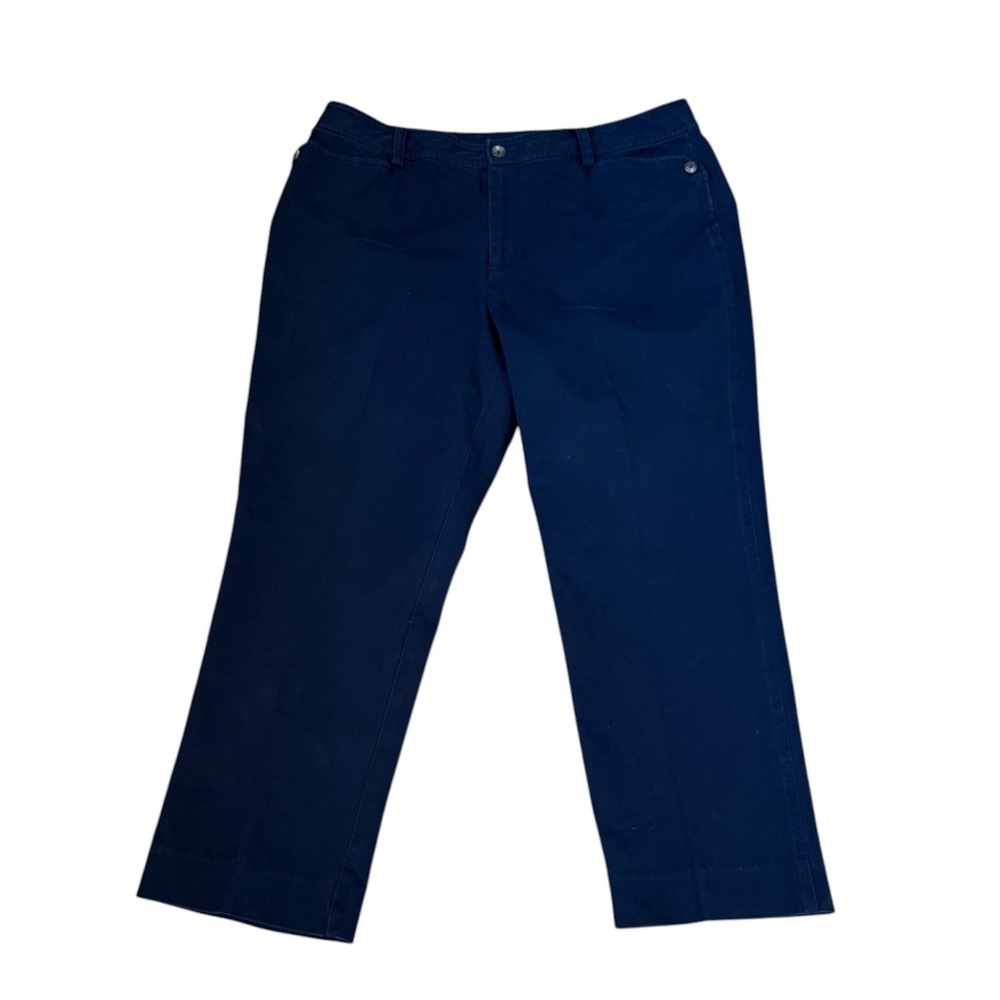 Lauren Ralph Lauren Womens Navy Blue Straight Leg Stretch Chino Pants 14 34x27